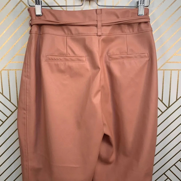 Anthropologie BlankNYC Chelsea Pants Faux Leather Pleated Tapered Pink Size 28 - Picture 6 of 9